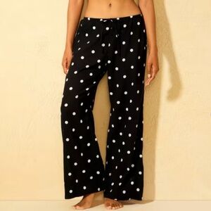 Shade & Shore Polka Dot Black Swim Cover up Pants